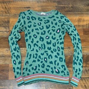 Chic Green Animal Print Sweater